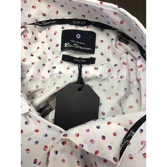 NWT Sexy Ben Sherman XL Button Down Shirt Geo Print 💜 - Picture 6 of 8